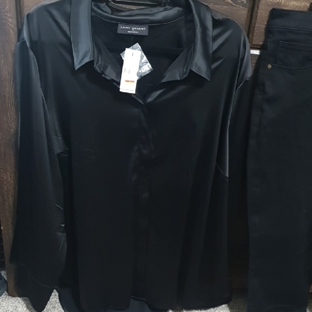 Lane Bryant Black Satin Ensemble
